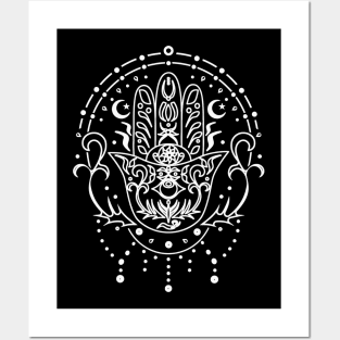 Hand of Fatima - Chamsa - Esoteric Spiritual Yoga Posters and Art